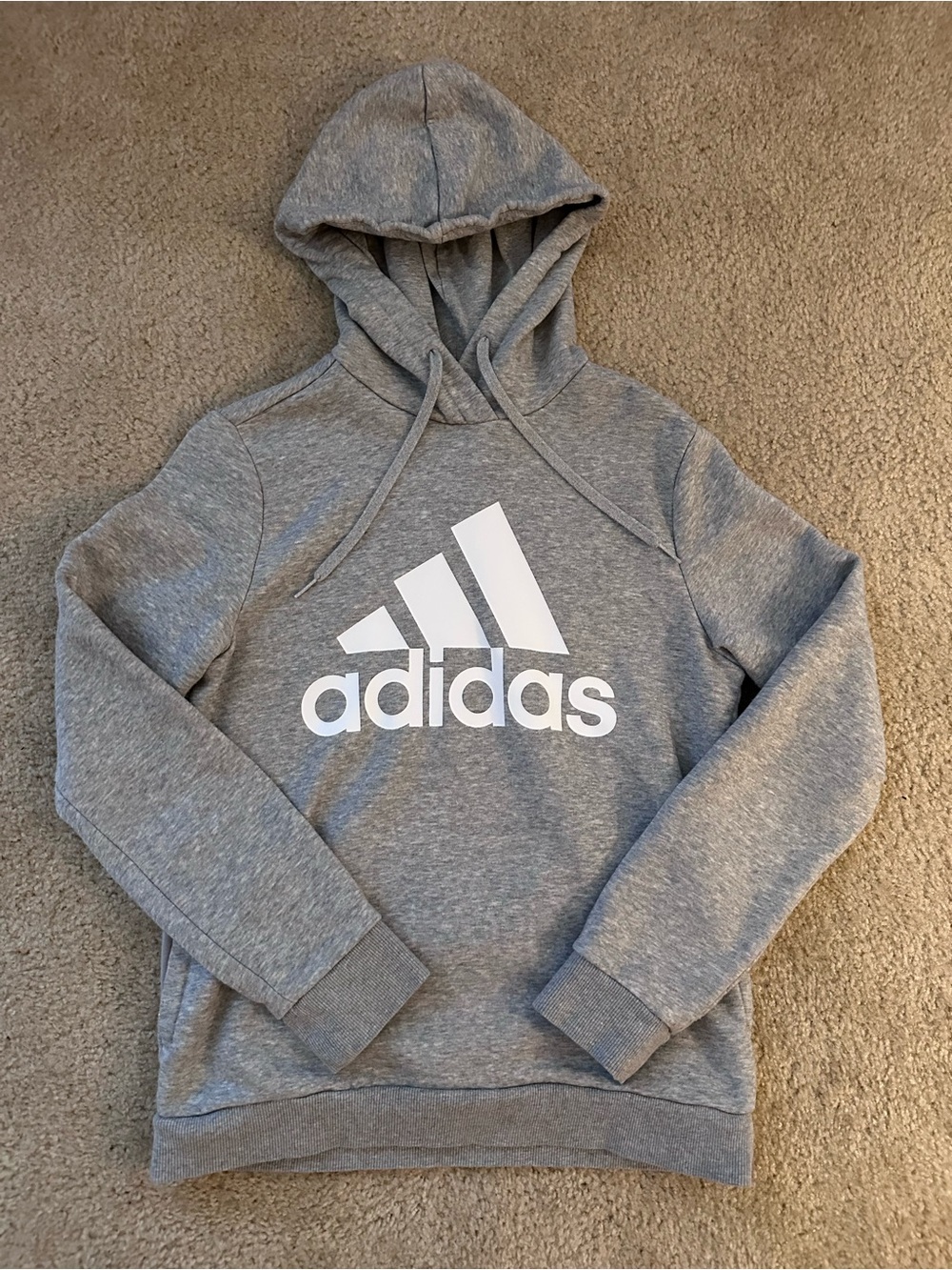 adidas Women’s Gray Hoodie with White Logo Size Small